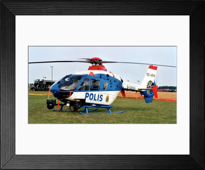 Framed Print : Eurocopter EC135P2 SE-HPR - 8-0950 Framed Print : Eurocopter EC135P2 SE-HPR - 8-0950