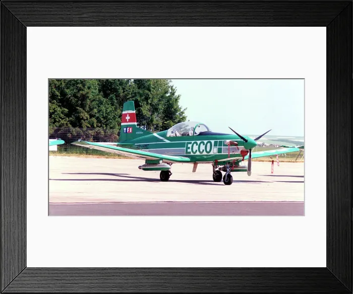 Framed Print : Pilatus PC-7 Turbo Trainer HB-HMC Framed Print : Pilatus PC-7 Turbo Trainer HB-HMC