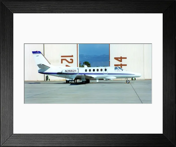 Framed Print : Cessna 550 Citation II N26621 Framed Print : Cessna 550 Citation II N26621