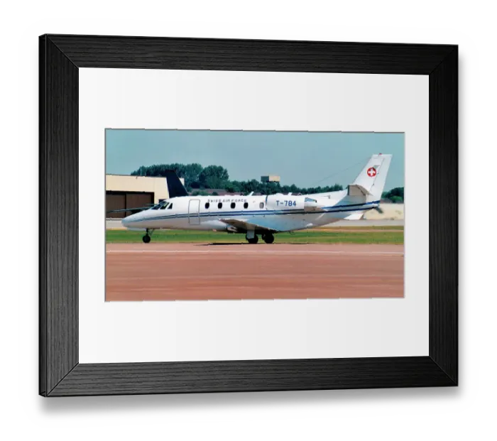 Framed Print : Swiss Air Force - Cessna 560XL Citation Excel T-784 (msn 560-5269), of VIP Flt. at the Royal International Air Tattoo - RAF Fairford 20 July 2015 (German: Schweizer Luftwaffe; French: Forces aeriennes suisses; Italian: Forze aeree svizzere; Romansh) Framed Print : Swiss Air Force - Cessna 560XL Citation Excel T-784 (msn 560-5269), of VIP Flt. at the Royal International Air Tattoo - RAF Fairford 20 July 2015 (German: Schweizer Luftwaffe; French: Forces aeriennes suisses; Italian: Forze aeree svizzere; Romansh)