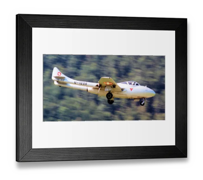 Framed Print : de Havilland DH. 115 Vampire T. 55 HB-RVF (msn 868, ex Swiss AF U-1208) Date: circa 2010 Framed Print : de Havilland DH. 115 Vampire T. 55 HB-RVF (msn 868, ex Swiss AF U-1208) Date: circa 2010
