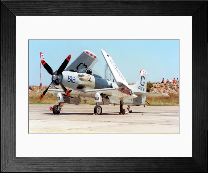 Framed Print : Douglas AD-4NA Skyraider F-AZHK (msn 7802, ex BuAer 127002) Date: circa 1992 Framed Print : Douglas AD-4NA Skyraider F-AZHK (msn 7802, ex BuAer 127002) Date: circa 1992