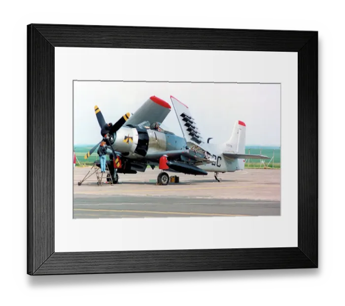 Framed Print : Douglas AD-4NA Skyraider F-AZFN / 22-DC (msn 7609, ex BuAer 125716) Date: circa 1992 Framed Print : Douglas AD-4NA Skyraider F-AZFN / 22-DC (msn 7609, ex BuAer 125716) Date: circa 1992