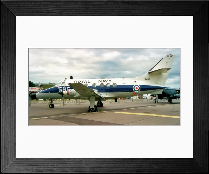 Framed Print : Royal Navy - Scottish Aviation Jetstream T. 2 ZA111 / 65 (msn 211 P / N 10, ex 9Q-CTC, base code CU'), of 750 Naval Air Squadron, based at RNAS Culdrose. Date: circa 1995 Framed Print : Royal Navy - Scottish Aviation Jetstream T. 2 ZA111 / 65 (msn 211 P / N 10, ex 9Q-CTC, base code CU'), of 750 Naval Air Squadron, based at RNAS Culdrose. Date: circa 1995