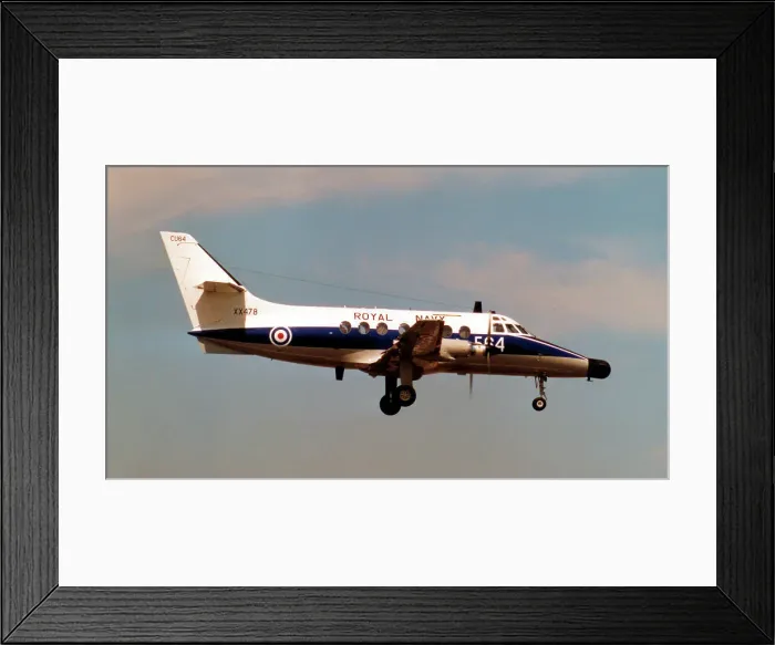 Framed Print : Royal Navy - Scottish Aviation Jetstream T. 2 XX478 / 64 (msn 216 P / N 16, ex G-AXGL), of 750 Naval Air Squadron, based at RNAS Culdrose. Date: circa 1995 Framed Print : Royal Navy - Scottish Aviation Jetstream T. 2 XX478 / 64 (msn 216 P / N 16, ex G-AXGL), of 750 Naval Air Squadron, based at RNAS Culdrose. Date: circa 1995