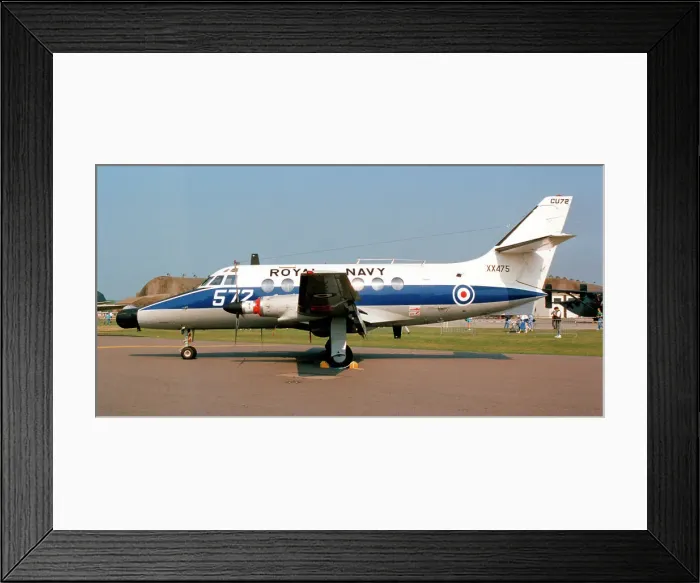 Framed Print : Royal Navy - Scottish Aviation Jetstream T. 2 XX475 / 72 (msn 206 P / N 05, ex G-AWVJ), of 750 Naval Air Squadron, based at RNAS Culdrose, at RAF Upper Heyford on 6 May 1990. Date: 1990 Framed Print : Royal Navy - Scottish Aviation Jetstream T. 2 XX475 / 72 (msn 206 P / N 05, ex G-AWVJ), of 750 Naval Air Squadron, based at RNAS Culdrose, at RAF Upper Heyford on 6 May 1990. Date: 1990