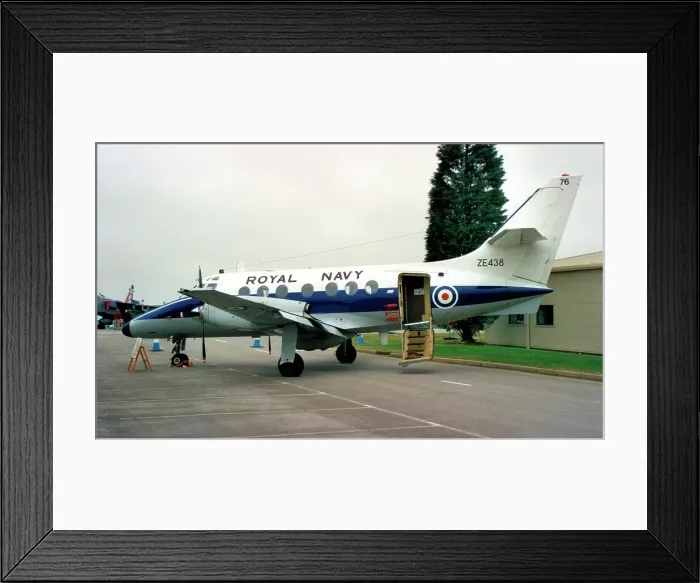 Framed Print : Royal Navy - British Aerospace Jetstream T. 3 ZE438 / 76 (msn 659, ex G-31-659), of 750 Naval Air Squadron, based at RNAS Culdrose. Date: circa 1995 Framed Print : Royal Navy - British Aerospace Jetstream T. 3 ZE438 / 76 (msn 659, ex G-31-659), of 750 Naval Air Squadron, based at RNAS Culdrose. Date: circa 1995