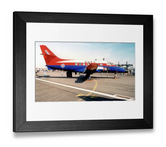 Framed Print : DTEO - Scottish Aviation Jetstream T. 2 XX475 (msn 206 P / N 05, ex G-AWVJ), operated by DERA West Freugh, at the Royal International Air Tattoo - RAF Fairford 19 July1997. (DTEO - Defence Test and Evaluation Organisation) Date: 1997 Framed Print : DTEO - Scottish Aviation Jetstream T. 2 XX475 (msn 206 P / N 05, ex G-AWVJ), operated by DERA West Freugh, at the Royal International Air Tattoo - RAF Fairford 19 July1997. (DTEO - Defence Test and Evaluation Organisation) Date: 1997