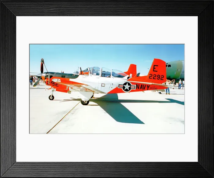 Framed Print : United States Navy - Beechcraft T-34C Mentor 162292 (msn GL-290, base code E, call-sign 292), of Training Air Wing-5. Date: 1997 Framed Print : United States Navy - Beechcraft T-34C Mentor 162292 (msn GL-290, base code E, call-sign 292), of Training Air Wing-5. Date: 1997