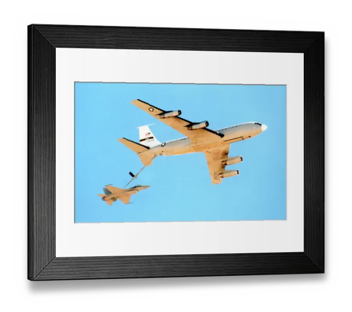 Framed Print : United States Air Force - Boeing NKC-135E Stratotanker 55-3135 (MSN 17251), an instrumented tanker during refuelling trials with an F-16, at Edwards Air Force Base on 3 April 2018 Framed Print : United States Air Force - Boeing NKC-135E Stratotanker 55-3135 (MSN 17251), an instrumented tanker during refuelling trials with an F-16, at Edwards Air Force Base on 3 April 2018