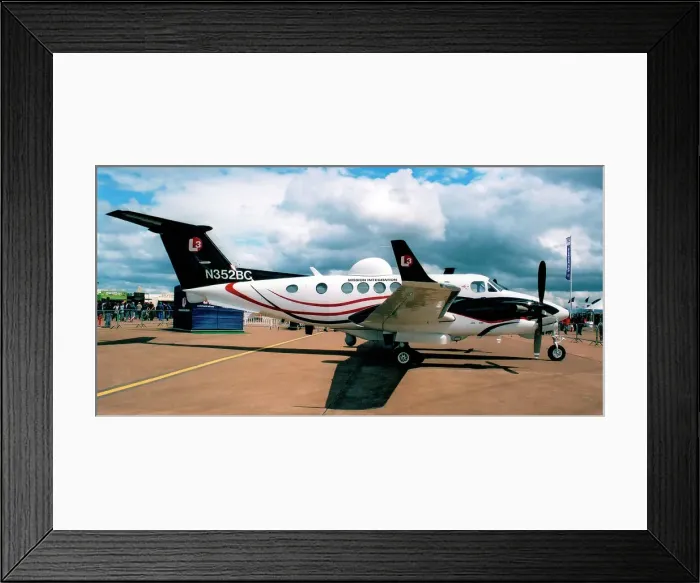 Framed Print : Beech 350ER Super King Air N352BC (msn FL-463), of L-3 Communications Advanced Aviation LLC, at the Royal International Air Tattoo - RAF Fairford 16 July 2011. Date: 2011 Framed Print : Beech 350ER Super King Air N352BC (msn FL-463), of L-3 Communications Advanced Aviation LLC, at the Royal International Air Tattoo - RAF Fairford 16 July 2011. Date: 2011