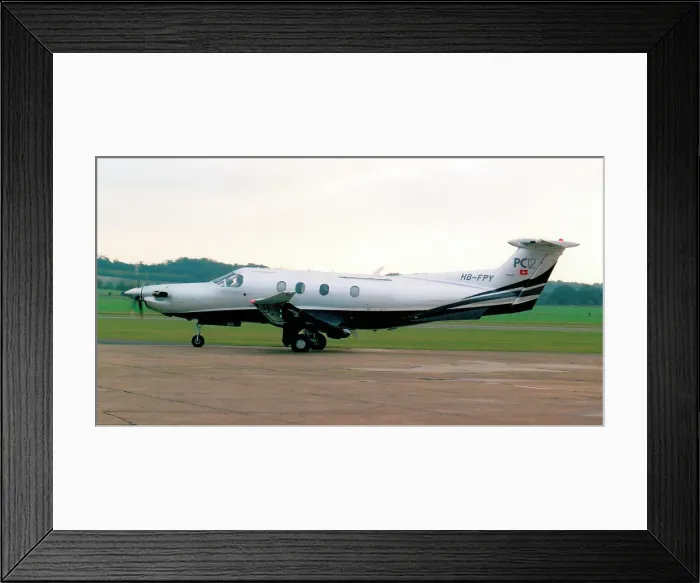 Framed Print : Pilatus PC-12 HB-FPY (msn 685), of Momentum Value Management S. A. at Duxford on 7 July 2007 Date: 2007 Framed Print : Pilatus PC-12 HB-FPY (msn 685), of Momentum Value Management S. A. at Duxford on 7 July 2007 Date: 2007