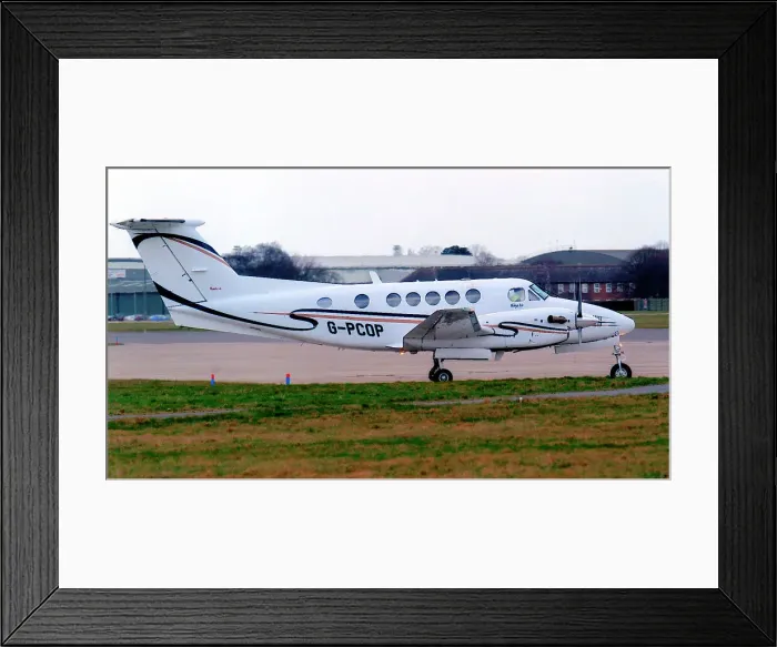 Framed Print : Beech B200 Super King Air G-PCOP (msn BB-1860) Date: circa 2015 Framed Print : Beech B200 Super King Air G-PCOP (msn BB-1860) Date: circa 2015