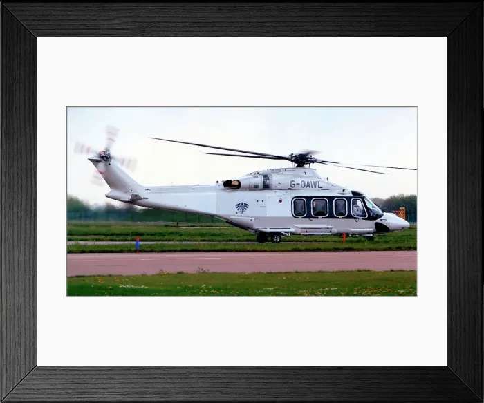 Framed Print : AgustaWestland AW139 G-OAWL (msn 31353), of Profred Partners LLP. Date: circa 2012 Framed Print : AgustaWestland AW139 G-OAWL (msn 31353), of Profred Partners LLP. Date: circa 2012