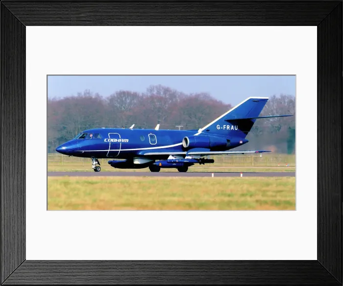 Framed Print : Dassault Falcon 20ECM G-FRAU Framed Print : Dassault Falcon 20ECM G-FRAU