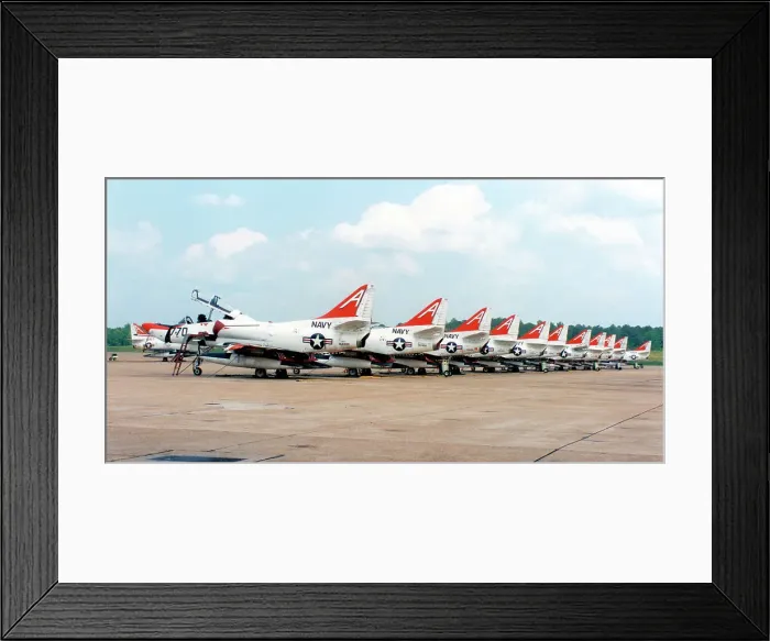 Framed Print : Douglas TA-4J Skyhawk flight-line of VT-7 Framed Print : Douglas TA-4J Skyhawk flight-line of VT-7