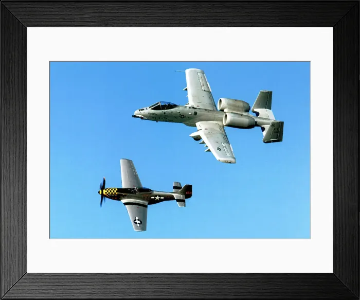 Framed Print : North American P-51D Mustang 44-73856 and Fairchild-Republic Framed Print : North American P-51D Mustang 44-73856 and Fairchild-Republic