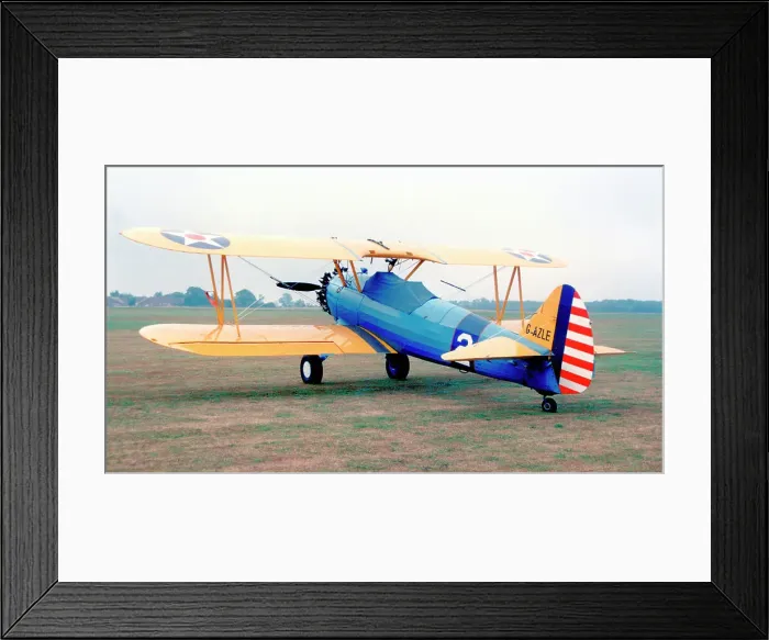 Framed Print : Boeing -Stearman N2S-5 Kaydett G-AZLE Framed Print : Boeing -Stearman N2S-5 Kaydett G-AZLE