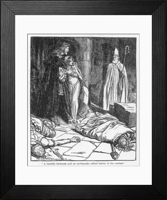Framed Print : St Patrick defeats druids and converts king Framed Print : St Patrick defeats druids and converts king