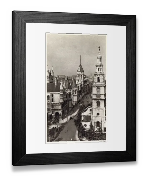 Framed Print : Law Courts and Fleet Street and St. Clement Danes Date: 1930s Framed Print : Law Courts and Fleet Street and St. Clement Danes Date: 1930s
