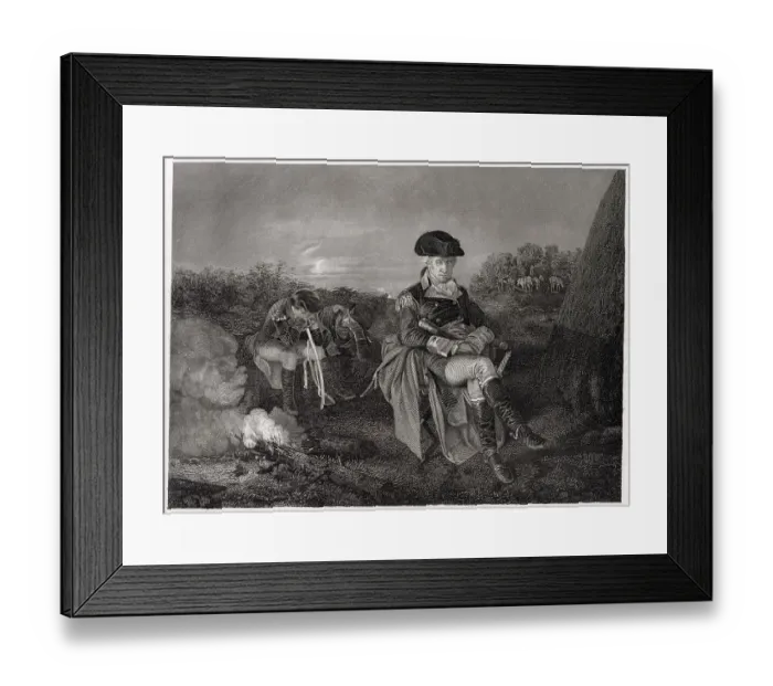 Framed Print : Washington in the bivouac before the Battle of Monmouth. Date: 27 June 1778 Framed Print : Washington in the bivouac before the Battle of Monmouth. Date: 27 June 1778