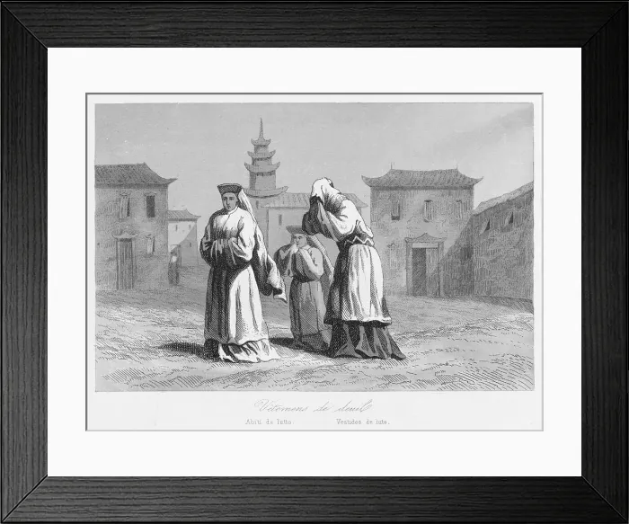 Framed Print : Japanese people in mourning dress Framed Print : Japanese people in mourning dress