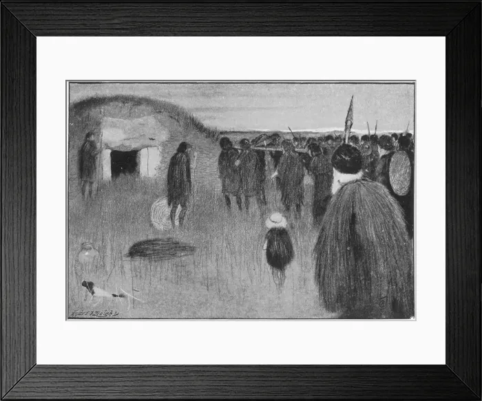 Framed Print : Neolithic funeral and interment Framed Print : Neolithic funeral and interment