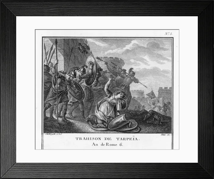 Framed Print : Tarpeia crushed to death by the Sabines Framed Print : Tarpeia crushed to death by the Sabines
