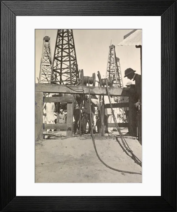 Framed Print : Inspection at the Yenan Young Oil Fields, Burma Framed Print : Inspection at the Yenan Young Oil Fields, Burma