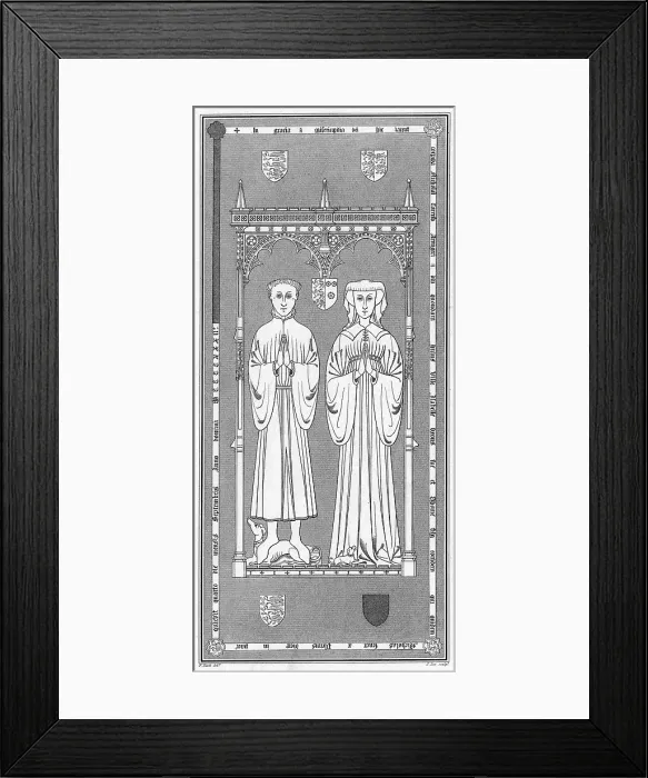 Framed Print : Brass plate memorial to Nicholas and Isabella Carew Framed Print : Brass plate memorial to Nicholas and Isabella Carew
