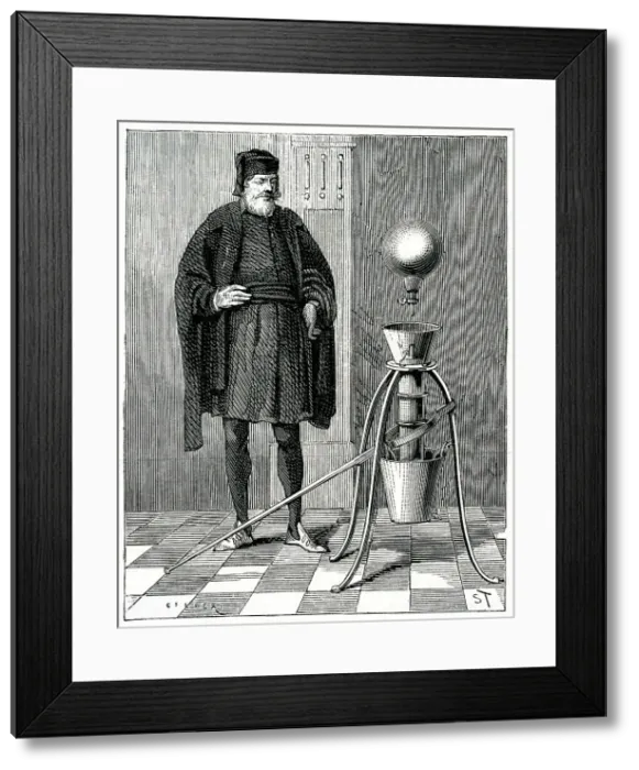 Framed Print : His pneumatic machine Date: circa 1657 Framed Print : His pneumatic machine Date: circa 1657