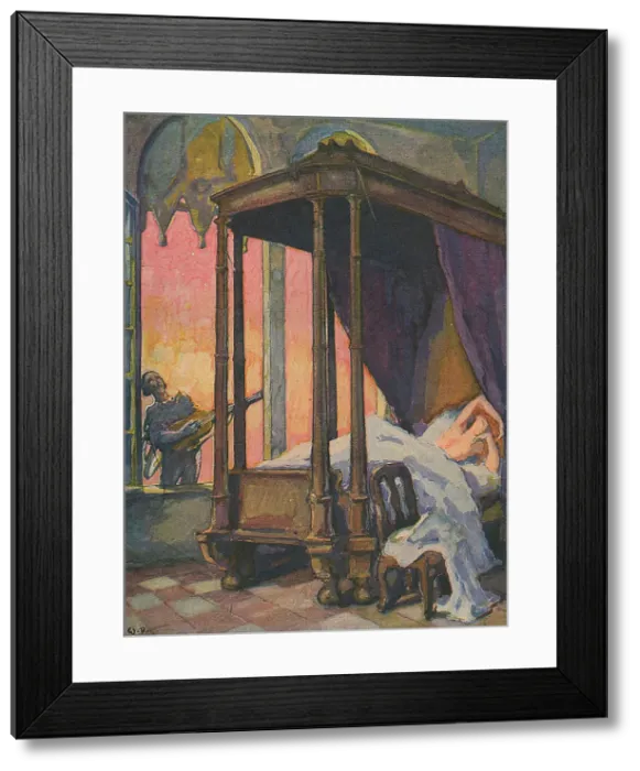 Framed Print : Scene of Schubert's Serenade Framed Print : Scene of Schubert's Serenade