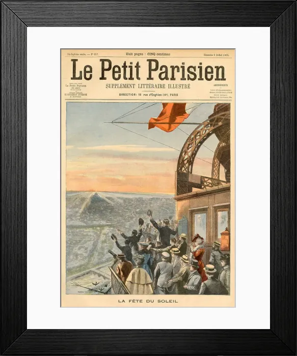 Framed Print : Saluting the dawn from the summit of the Tower Date: July 1905 Framed Print : Saluting the dawn from the summit of the Tower Date: July 1905