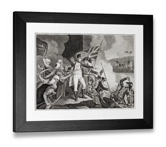 Framed Print : Sir Sydney Smith defends the Acre against Napoleon Bonaparte. Date: 1799 Framed Print : Sir Sydney Smith defends the Acre against Napoleon Bonaparte. Date: 1799