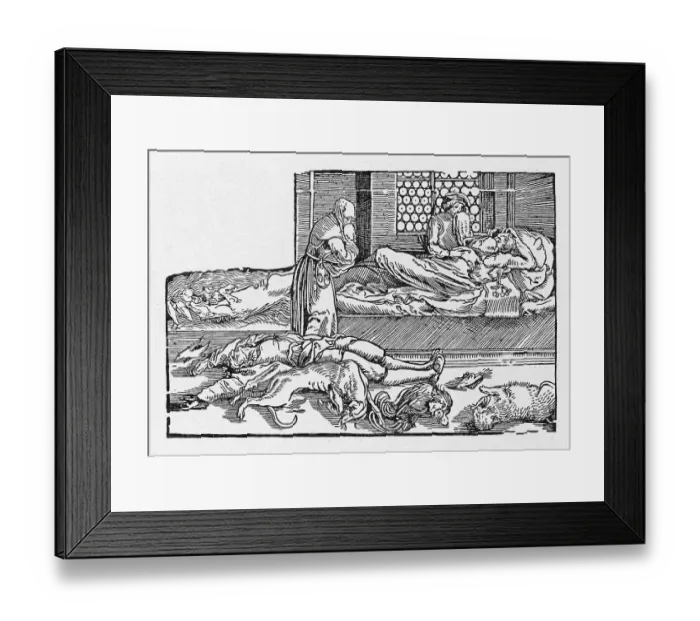 Framed Print : Victims of the Black Death plague in 1349 Framed Print : Victims of the Black Death plague in 1349