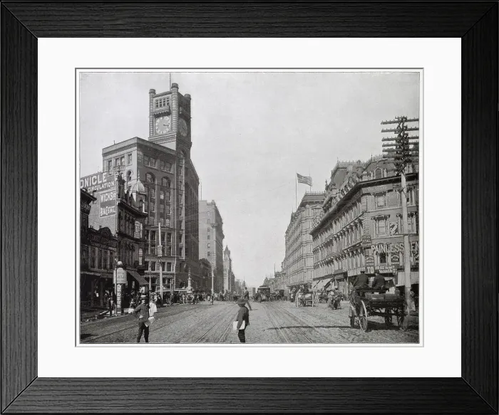 Framed Print : Market Street. Date: 1895 Framed Print : Market Street. Date: 1895