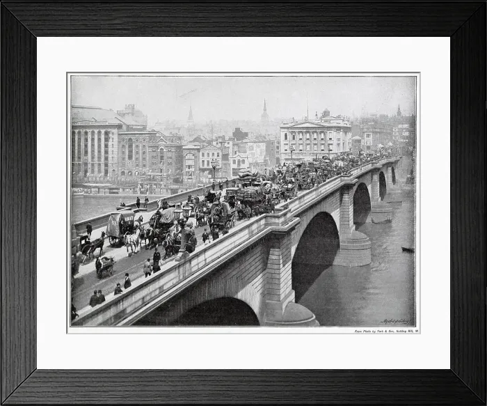 Framed Print : Traffic Over London Bridge 1901 Framed Print : Traffic Over London Bridge 1901