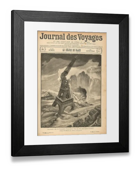 Framed Print : As a new Ice Age overtakes the Earth, an avalanche of ice overwhelms Paris, shattering the Tour Eiffel Date: 1902 Framed Print : As a new Ice Age overtakes the Earth, an avalanche of ice overwhelms Paris, shattering the Tour Eiffel Date: 1902
