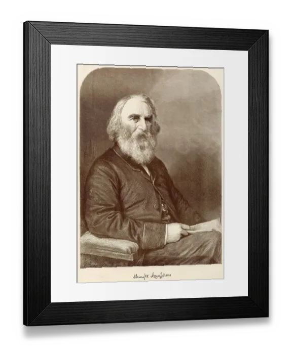 Framed Print : Henry Wadsworth Longfellow (1807 - 1882) American poet and educator whose works include Paul Revere's Ride, and The Song of Hiawatha, and Evangeline Framed Print : Henry Wadsworth Longfellow (1807 - 1882) American poet and educator whose works include Paul Revere's Ride, and The Song of Hiawatha, and Evangeline