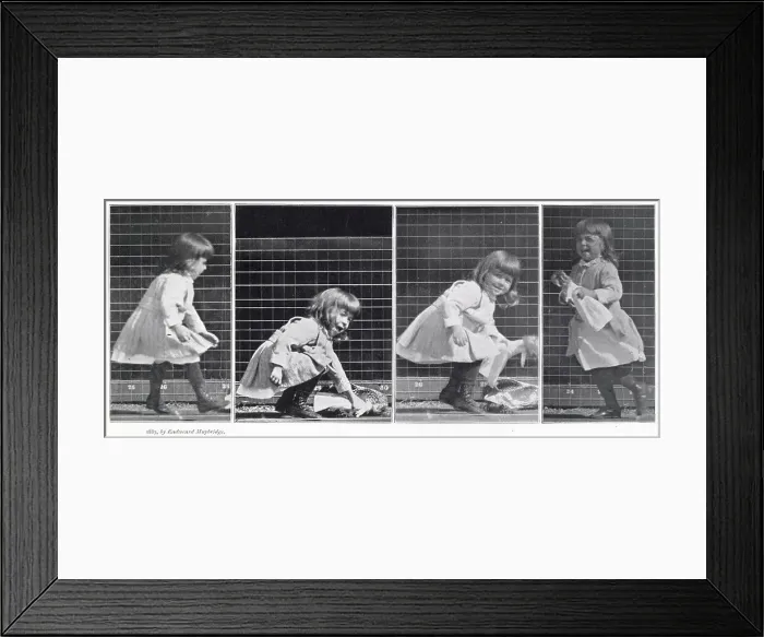 Framed Print : CHILD PICKING UP A DOLL (sequence of four) Date: 1887 Framed Print : CHILD PICKING UP A DOLL (sequence of four) Date: 1887