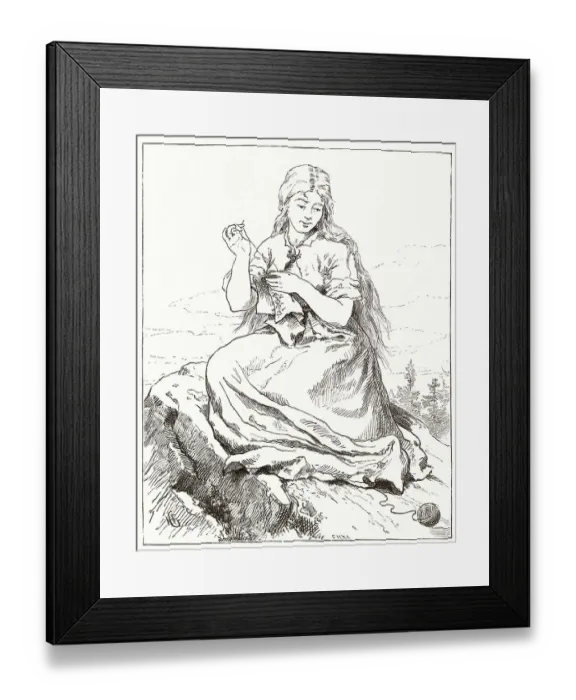 Framed Print : A Norwegian huldre, whose everyday appearance is calculated to deceive the naive countryman. Date: 1879 Framed Print : A Norwegian huldre, whose everyday appearance is calculated to deceive the naive countryman. Date: 1879