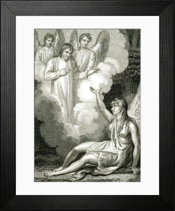 Framed Print : Apparitions: angels & the ghost of a lover comforts woman Framed Print : Apparitions: angels & the ghost of a lover comforts woman