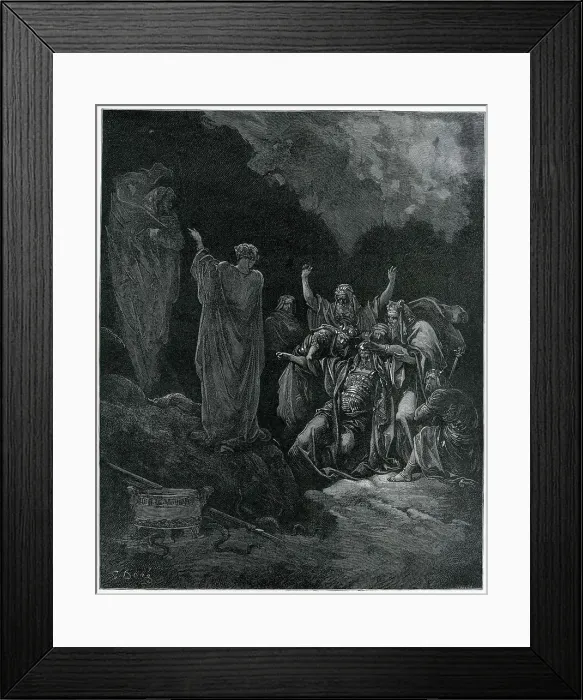 Framed Print : Summoning the dead: the Witch of Endor and Samuel's spirit Framed Print : Summoning the dead: the Witch of Endor and Samuel's spirit
