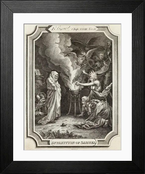 Framed Print : Summoning the dead: the Witch of Endor and Samuel's spirit Framed Print : Summoning the dead: the Witch of Endor and Samuel's spirit