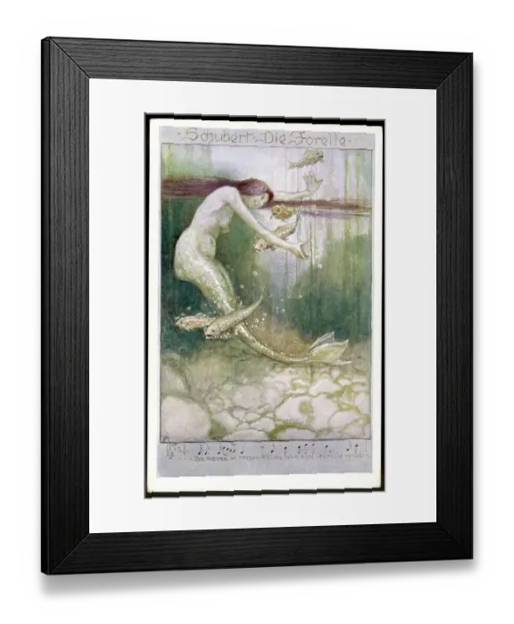 Framed Print : MERMAID AND TROUT Framed Print : MERMAID AND TROUT