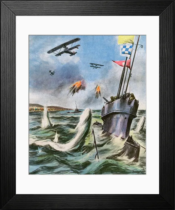 Framed Print : SPANISH SUB SUNK NR GIB Framed Print : SPANISH SUB SUNK NR GIB