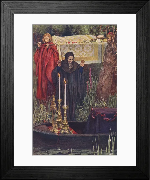 Framed Print : Elaine Corpse Legend Myth England Arthurian Lily Framed Print : Elaine Corpse Legend Myth England Arthurian Lily