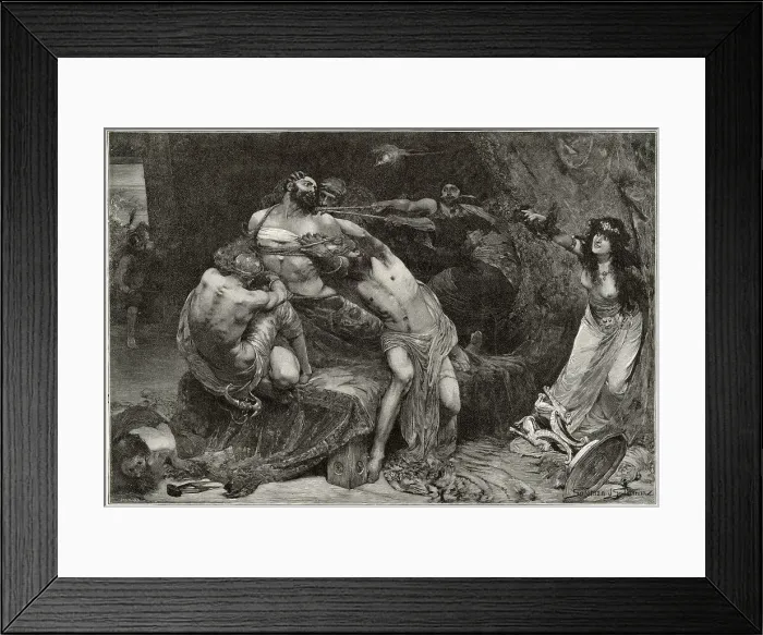 Framed Print : Samson is tied up but tries to resist Framed Print : Samson is tied up but tries to resist