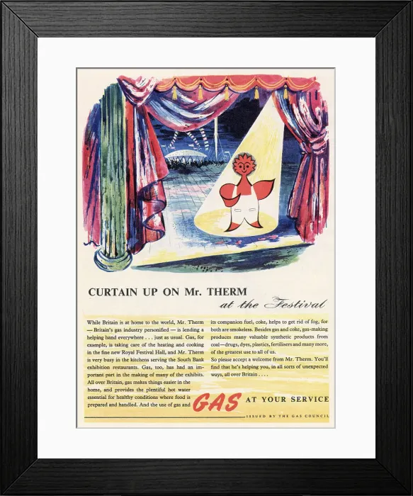 Framed Print : GAS ADVERT / MR THERM Framed Print : GAS ADVERT / MR THERM