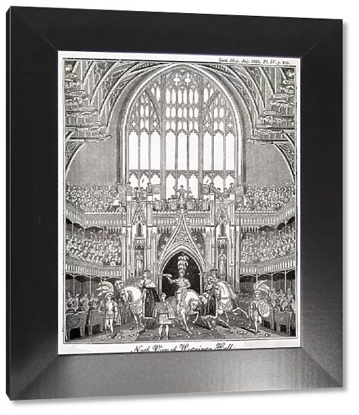 Champion entering Westminster Hall, coronation 1821